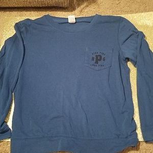 PINK Victoria's Secret Blue Crew Neck Sweatshirt